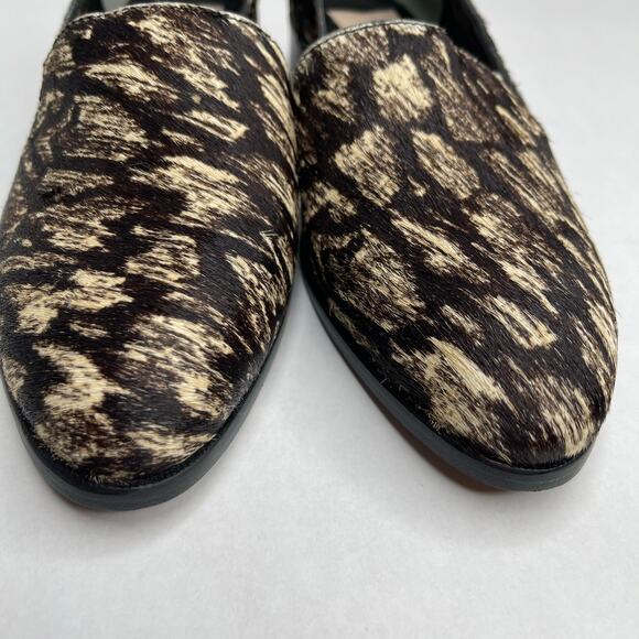 10 Crosby Derek Lam Calf Hair Animal Print Loafers size 7 Slip-on - Picture 4 of 9